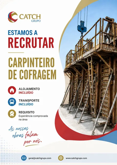 Cartaz da oferta: Carpinteiro de cofragem